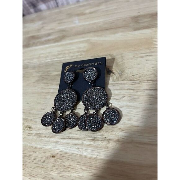 NEW G by Gennaro Black Dangle Earrings - Picture 1 of 5